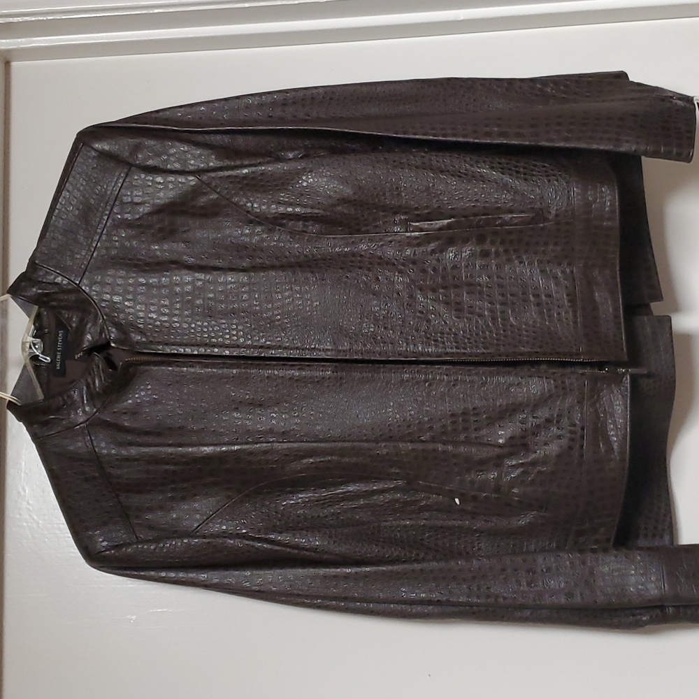 Valerie Stevens Leather Embossed Crocodile Suit
